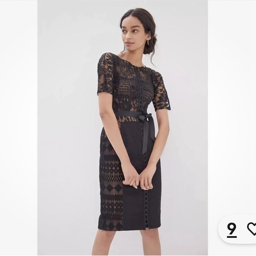 New Anthropologie Byron Lars Carissima Sheath Dress Lace Black Size 2
